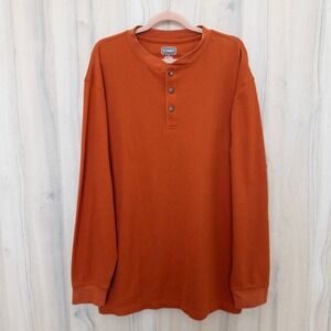 C.E. Schmidt Workwear‎ Mens Waffle Knit Henley Long Sleeve Shirt Size 2X Orange